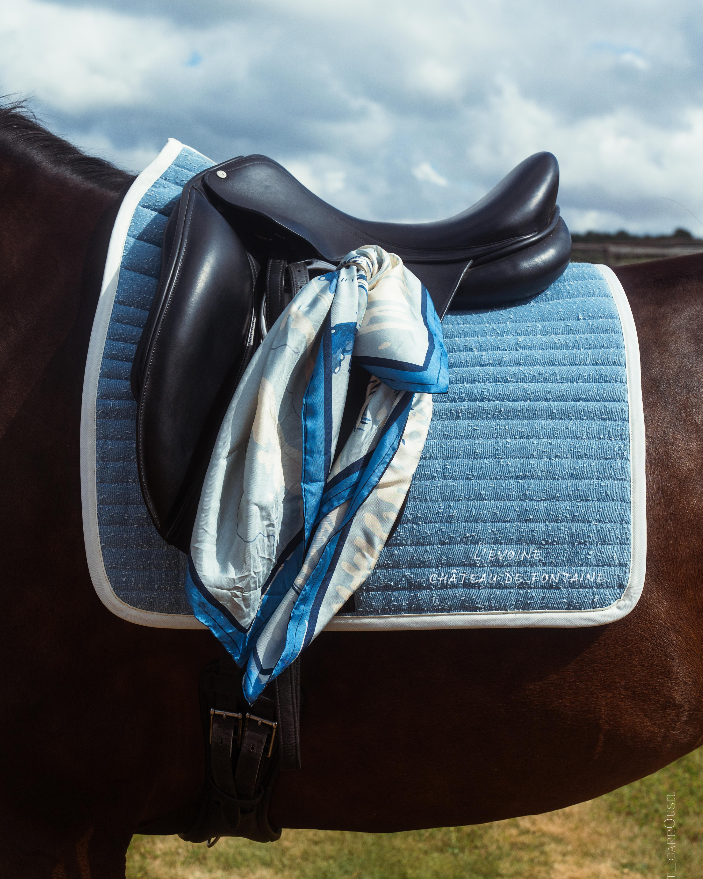 Double Padding Saddle Pad Light Denim