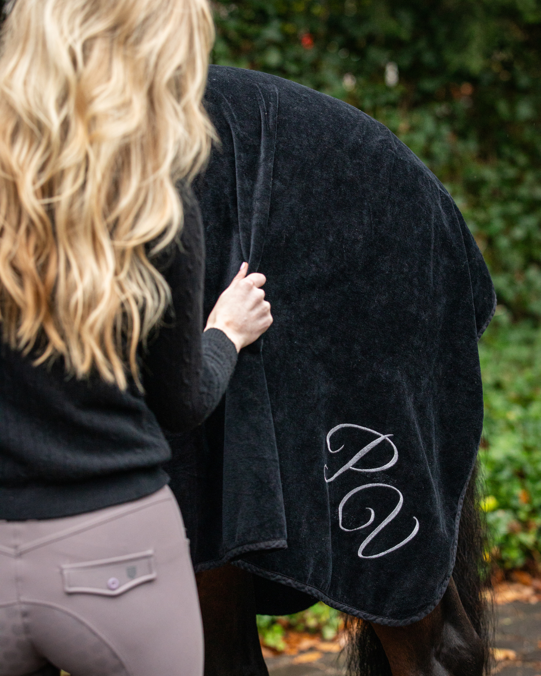 Abschwitzdecke Baumwolle Noir