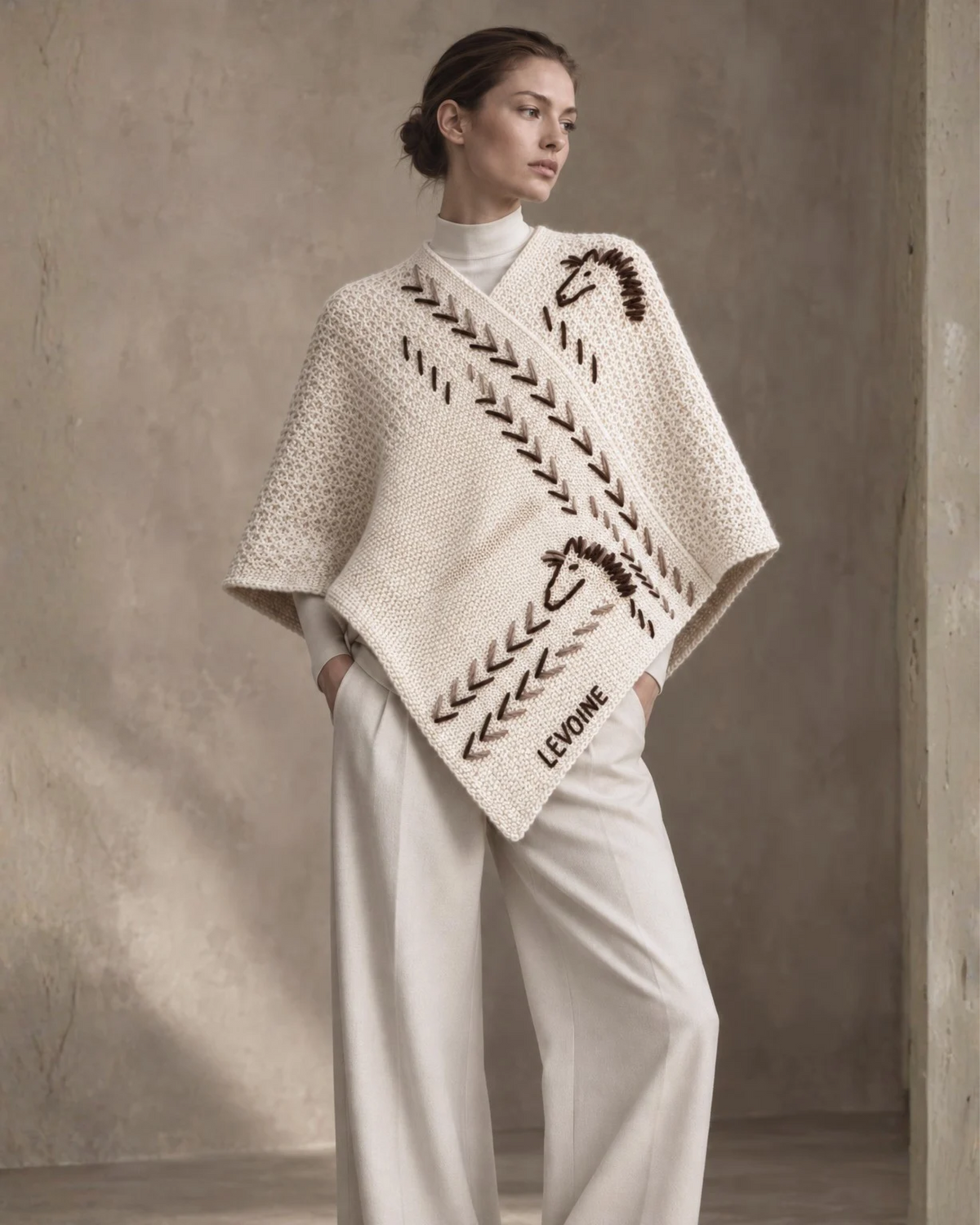 Alpaca Wool Poncho Chevaux Nomades